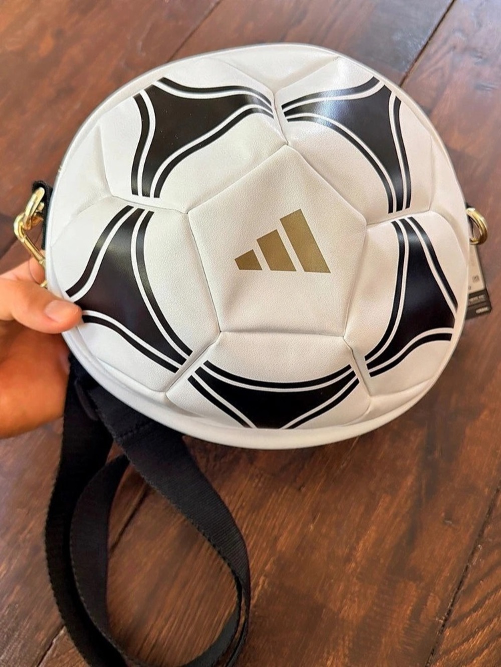 adidas Soccer Ball Crossbody Bag in White & Black NWT